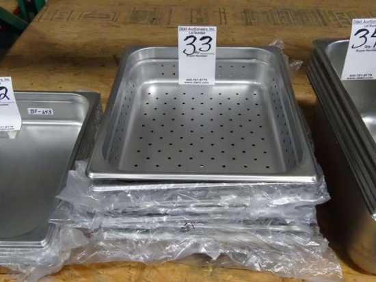 NEW HALF SIZE 2 1/2" DEEP PERFORATED STEAM PANS (X6)