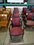 BLACK ARM CHAIRS W/PADDED BACK & PADDED SEAT (X5)
