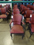 BLACK ARM CHAIRS W/PADDED BACK W/EXTRA PADDED SEATS (X6)