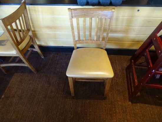 WOOD PADDED CHAIRS (X10)