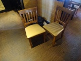 WOOD PADDED CHAIRS (X2) DAMAGED