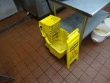 MOP BUCKET & WET FLOOR SIGN X1