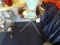 METAL TABLE W/MIRROR TOP, COLLAPSIBLE, RETAIL $322