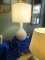 WHITE GLASS LAMP  RETAIL $135