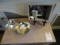 MIRROR W/CRYSTAL, PEARL & SILVER BOWLS (X2)  RETAIL $125
