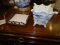 BRASS NAPKIN HOLDER & VASE (X2)  RETAIL $115