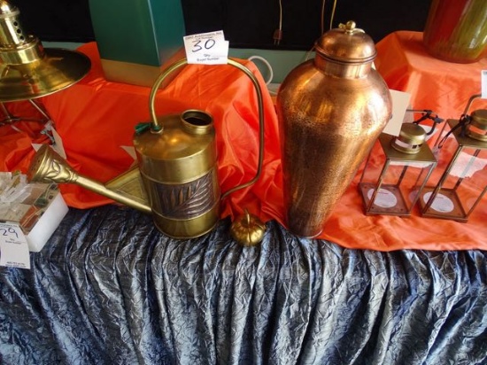 COPPER VASE, WATER CAN & CANDLES (X3) RETAIL $80