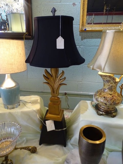 METAL GOLD BRUSHED LAMP  RETAIL $238