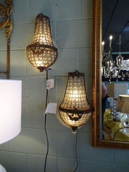 SCONCE CRYSTAL 2/LIGHT (X2)  RETAIL $437