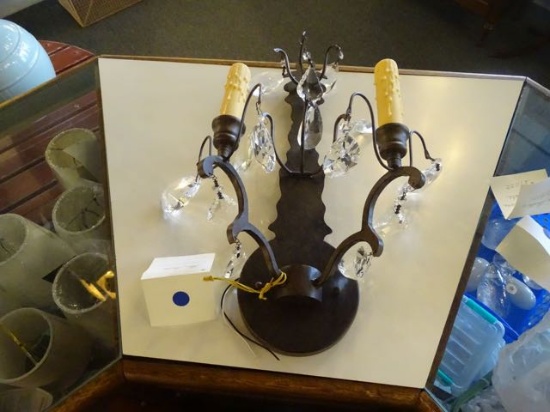 SCONCE BRONZE & CRYSTAL  RETAIL $222