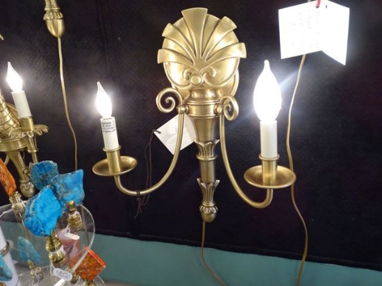 SCONCES BRASS 2/LIGHT (X2)  RETAIL $235