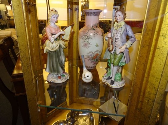 2 FIGURINE BIRDS & VASES (X4)  RETAIL $80