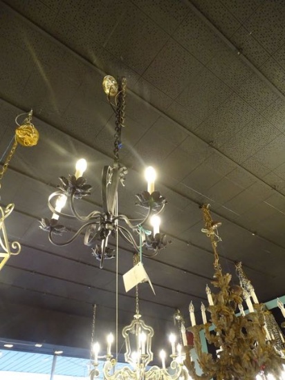 CHANDELIER BLACK METAL 5/LIGHT  RETAIL $399