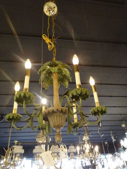 CHANDELIER METAL PALM TREE 6/LIGHT  RETAIL $639