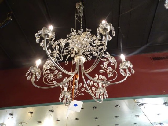 CHANDELIER METAL & CRYSTAL 6/LIGHT  RETAIL $1875