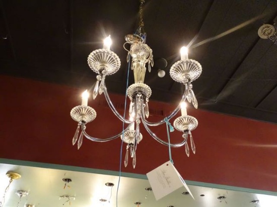 CHANDELIER SILVER CRYSTAL ART DECO RETAIL $475
