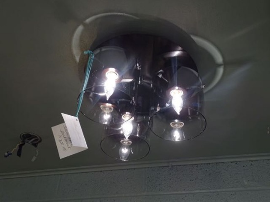 CEILING MOUNT SMOKY GLOBES 3/LIGHT  RETAIL $320