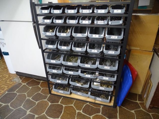 SHELF W/TUBS, LAMPS, HARPS & CHAIN