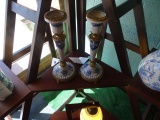 PORCELAIN CANDLE STICKS BLUE & WHITE (X2) RETAIL $288