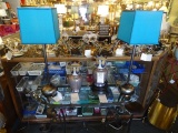 JOHN RICHARD PEWTER CANDLE STICK LAMPS (X2)  RETAIL $420
