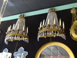 ANTIQUE SCONCES 15/LIGHT (X2)  CAN GROUP TO MAKE CHANDELIER  RETAIL$860