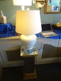PORCELAIN W/CRYSTAL BASE LAMPS (X2)  RETAIL $504