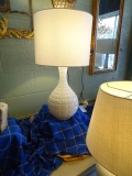 WHITE GLASS LAMP  RETAIL $135