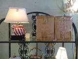RED STRIPPED BUNNY LAMPS (X3)  RETAIL $147