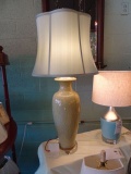 PORCELAIN YELLOW CRACKED LAMP  RETAIL $412