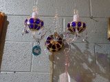 SCONCE CRYSTAL W/24KG CHECK 2/LIGHT  RETAIL $850