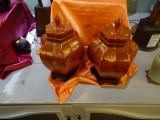 PORCELAIN JARS W/LIDS (X2)  RETAIL $325