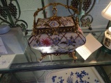 PORCELAIN BRASS BOX W/HANDLES  RETAIL $597