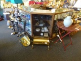 L SHAPED DISPLAY W/GLASS SHELF NO CONTENTS  RETAIL