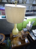 YELLOW GLASS LAMP  RETAIL $197