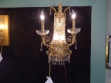 SCONCES BRASS CRYSTAL 5/LIGHT  RETAIL $997