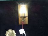 SCONCES BRASS & WOOD 1/LIGHT  RETAIL $210