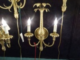 SCONCES BRASS PALM TREE 2/LIGHT (X2)  RETAIL $235