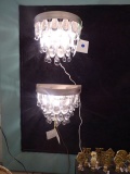 SCONCES NICKEL & CRYSTAL 2/LIGHT (X2)  RETAIL $247