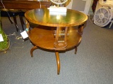 DUNCAN PHYFE LEATHER TOP OCC TABLE RETAIL $900