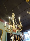 CHANDELIER METAL & WHITE WASHED 6/LIGHT  RETAIL $1200