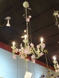CHANDELIER METAL PINK & GREEN 5/LIGHT  RETAIL $398