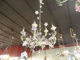 CHANDELIER METAL PINK & GREEN 9/LIGHT  RETAIL $622