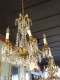 CHANDELIER ANTIQUE CRYSTAL 6/LIGHT  RETAIL $3200