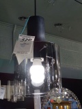 PENDANT METAL W/SMOKEY GLASS GLOBE  RETAIL $162