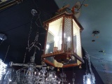 HANGING LIGHT ITALIAN METAL HAND PAINTED  RETAIL $2437
