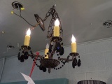 HANGING LIGHT METAL BLACK CRYSTAL  RETAIL $379