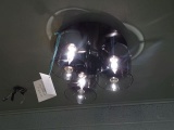 CEILING MOUNT SMOKY GLOBES 3/LIGHT  RETAIL $320