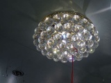 CEILING MOUNT GOLD W/CRYSTAL BALLS 4/LIGHT  RETAIL $252