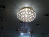 CEILING MOUNT GOLD W/CRYSTAL BALLS 4/LIGHT  RETAIL $252