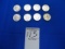 LIBERTY SILVER DOLLARS, 6-1923,1922,1926 (X8)